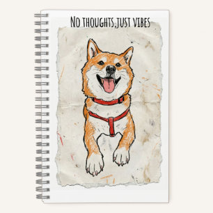 Keine Gedanken, nur Vibes – Shiba Inu Skizzenjourn Notizblock