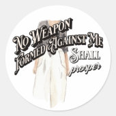 Keine gegen mich geschaffene Waffe Runder Aufkleber (Vorderseite)