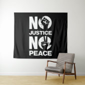 Keine Gerechtigkeit für Frieden Wandteppich (Beispiel (Horizontal))