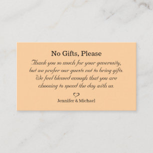 keine Geschenke, bitte beachten Sie auf Hochzeitsg Begleitkarte