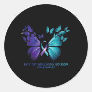 Keine Geschichte sollte zu bald Selbstmordbewussts Runder Aufkleber