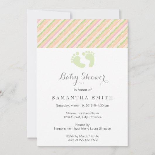 Keine geschlechtliche Babydusche Einladung (Vorderseite)