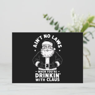 Keine Gesetze beim Trinken mit Claus Christ Feiertagskarte