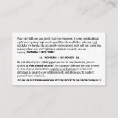 Keine Gewehre Karte erlaubt (Rückseite)