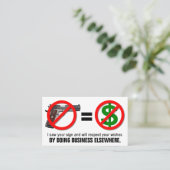 "Keine Gewehre kein Geld-" Missouri Visitenkarte (Stehend Vorderseite)