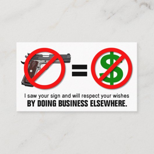 "Keine Gewehre kein Geld-" Missouri Visitenkarte (Vorderseite)