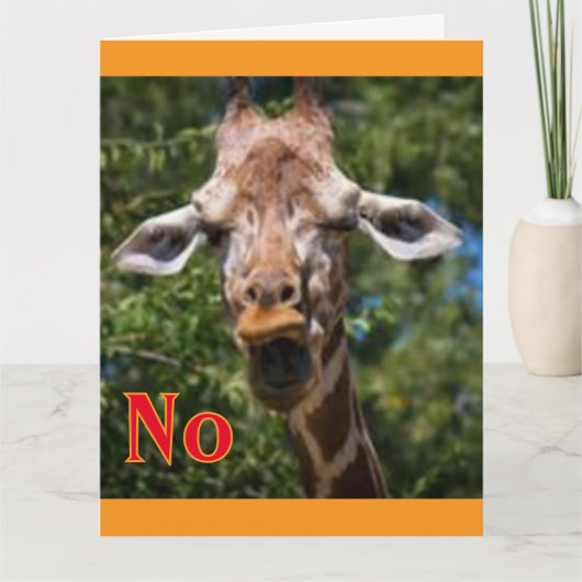 Keine Giraffe Karte (Vorderseite)