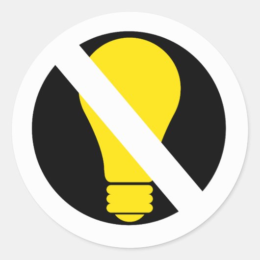 keine Glühbirnen Runder Aufkleber (Vorderseite)