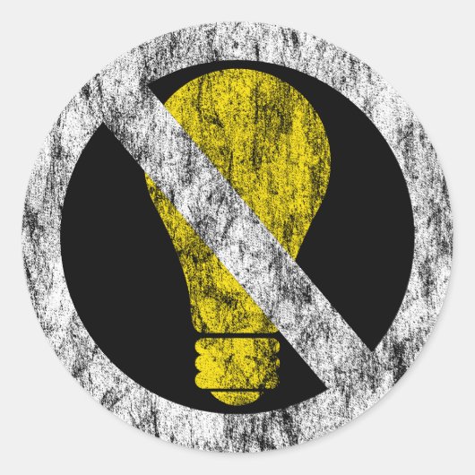 keine Glühbirnen Runder Aufkleber (Vorderseite)