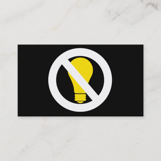 keine Glühbirnen Visitenkarte (Vorderseite)