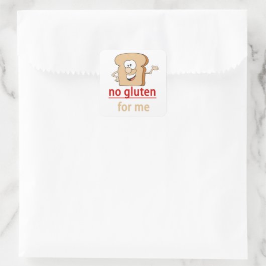 Keine Glutenallergie Quadratischer Aufkleber (Tasche)