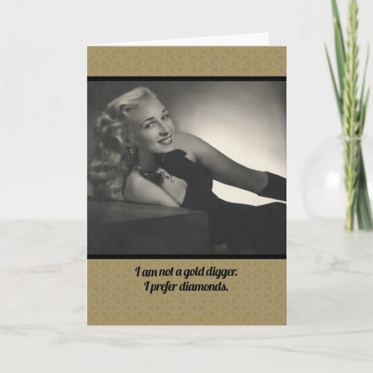 Keine Gold Digger Funny Vintage 1940er-Note Karte (Vorderseite)