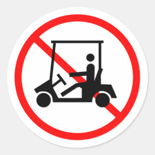 Keine Golfmobil-Aufkleber Runder Aufkleber