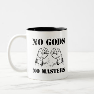 Keine Götter, keine Meister - Atheismus u. Zweifarbige Tasse