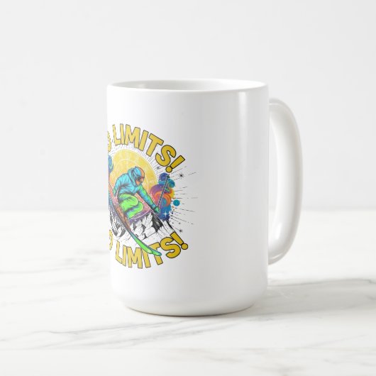 Keine Grenzen Farbenfrohe Ski Kaffeetasse (VorderseiteRechts)