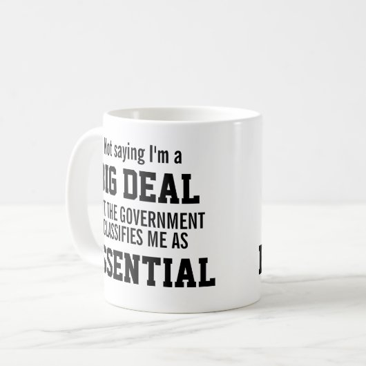 Keine große Handelsregierung hält mich für wesentl Kaffeetasse (Vorderseite Links)