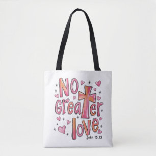 Keine größere Liebe Jesus Valentinstag Weihnachten Tasche