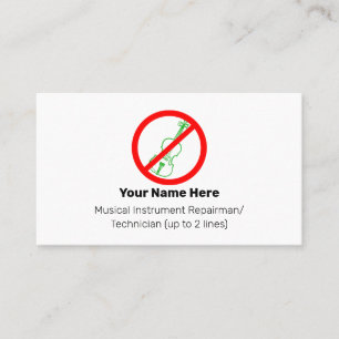 Keine Grünen Violinen Instrument Tech White Visitenkarte