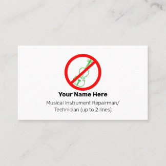 Keine Grünen Violinen Instrument Tech White Visitenkarte