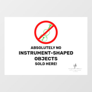 Keine grünen Violins Lokaler Musikladen Fensteraufkleber