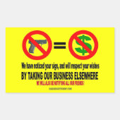 KEINE GUNSTEN, KEIN MON RECHTECKIGER AUFKLEBER (Vorderseite)