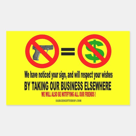 KEINE GUNSTEN, KEIN MON RECHTECKIGER AUFKLEBER (Vorderseite)