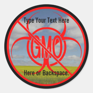 Keine GVO-Aufkleber für benutzerdefinierte GVO-War Runder Aufkleber