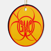 Keine GVO-Biogefährdung GVO-Warnhinweise Keramikornament (Links)
