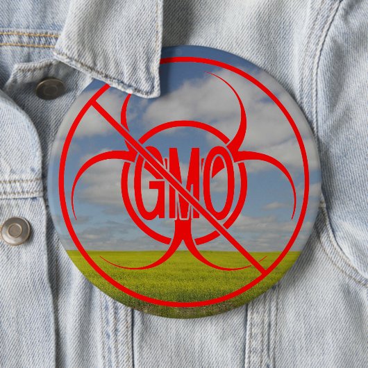 Keine GVO-Buttons Biogefährdung Warnhinweise zu GV Button (Beispiel)
