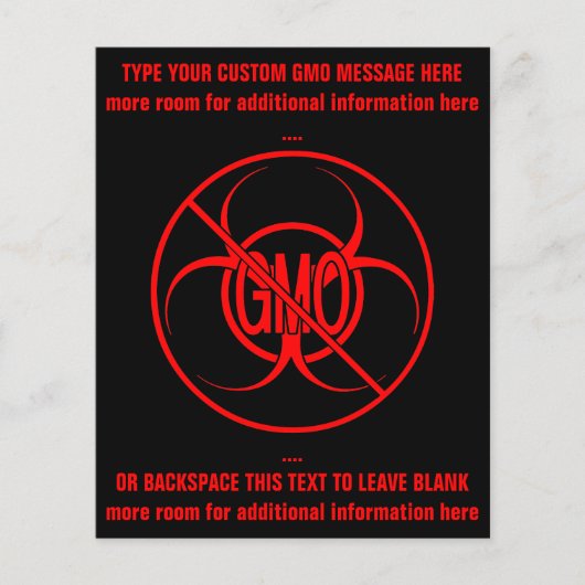 Keine GVO-Flyer Biogefährdung Personalisierter GVO Flyer (Vorne)