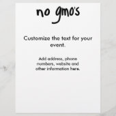 Keine GVO für die Gesundheitsförderung von Weiß Flyer (Hinten)