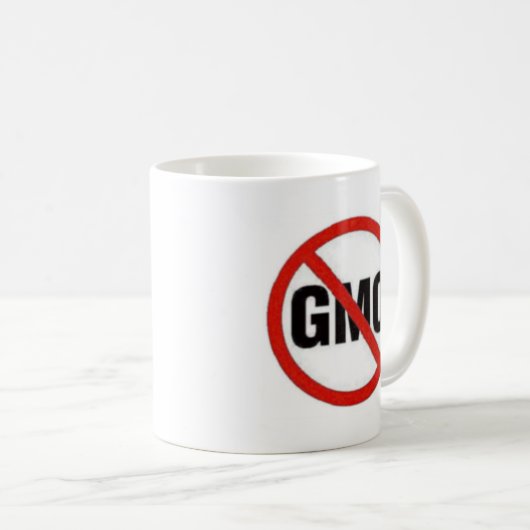 Keine GVO Kaffeetasse (VorderseiteRechts)