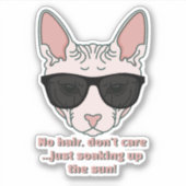 Keine Haare, egal...Nimm einfach die Sonne auf! Aufkleber (Vorderseite)