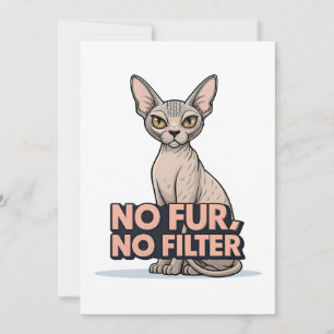 Keine Haare, kein Filter Sphynx-Katzen-Attitüde-Ku Feiertagskarte
