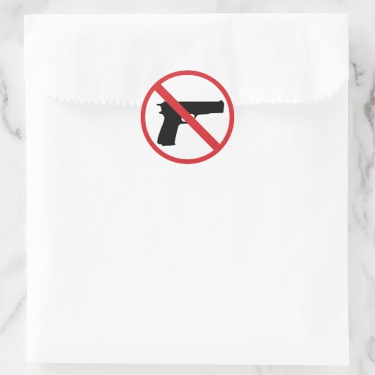 Keine HandGewehre Runder Aufkleber (Tasche)