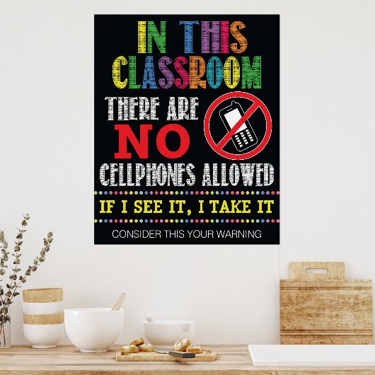 Keine Handy-Klassenzimmer Poster (Küche)