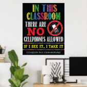Keine Handy-Klassenzimmer Poster (Heimbüro)