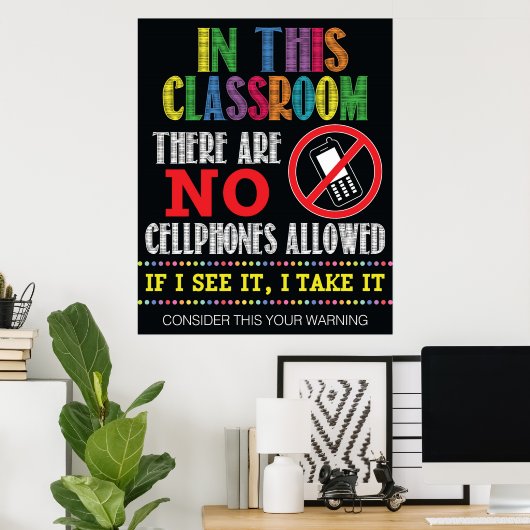 Keine Handy-Klassenzimmer Poster (Heimbüro)