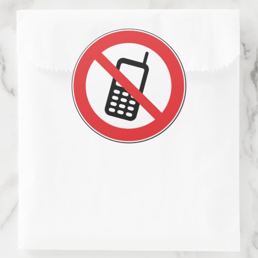 Keine Handys Mobiltelefone erlaubt Sticker (Tasche)