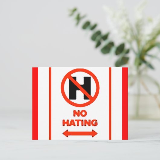 KEINE Hass Postkarte (Stehend Vorderseite)