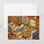 Keine Hausarbeit Tag Pixel Art Postkarte (Vorne/Hinten)