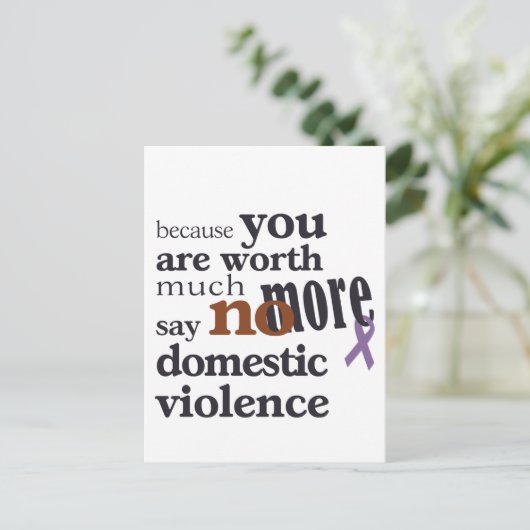 Keine häusliche Gewalt mehr Postkarte (Stehend Vorderseite)