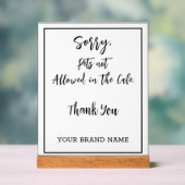 Keine Haustiere erlaubt Personlis Café Salon Busin Acrylschild (Neutral)