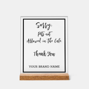 Keine Haustiere erlaubt Personlis Café Salon Busin Acrylschild