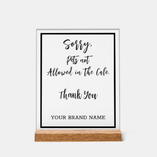 Keine Haustiere erlaubt Personlis Café Salon Busin Acrylschild