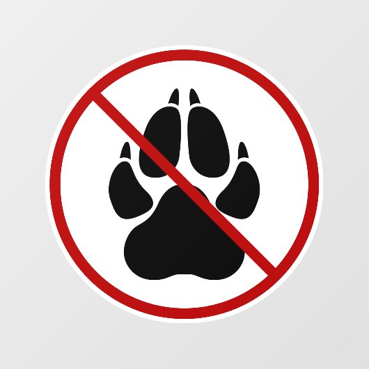 Keine Haustiere/Hunde erlaubt schwarze Hunde Silho Fensteraufkleber (Blatt)