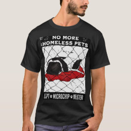 Keine Haustiere mehr mit schwarzem und weißem Hund T-Shirt