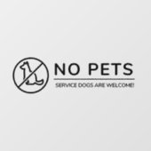 Keine Haustiere, Service-Hunde sind willkommen! Fensteraufkleber (Blatt)