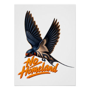 Keine Heimat Fliegende Schwalbe Vogel Freiheit Pop Poster