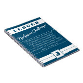 Keine Herausforderung Ledger Blue & White Initial Notizblock (Rechte Seite)